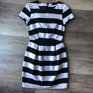 Black and white structured dress